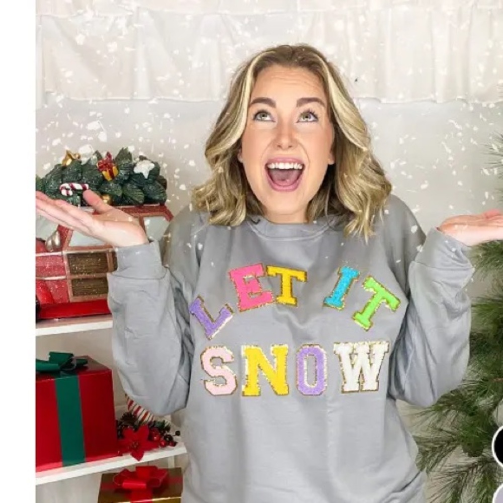 Gray 'Let It Snow' Sweater